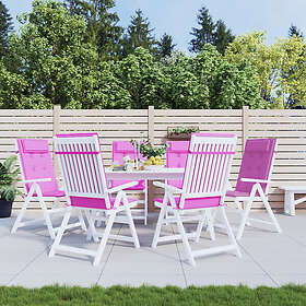 vidaXL Stolsdynor för stolar med hög rygg 6 st rosa oxfordtyg 361936