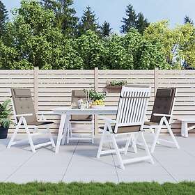 vidaXL Stolsdynor för stolar med hög rygg 4 st taupe oxfordtyg 361899