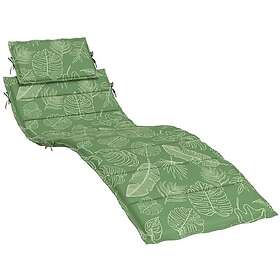 vidaXL Solsängsdyna bladmönster oxfordtyg 361359
