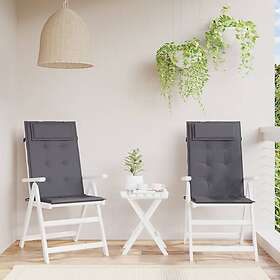 vidaXL Stolsdynor för stolar med hög rygg 2 st antracit oxfordtyg 361874