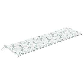 vidaXL Bänkdyna för trädgården bladmönster 180x50x7 cm oxfordtyg 361636