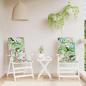 vidaXL Stolsdynor för stolar med hög rygg 2 st flerfärgad oxfordtyg 361925