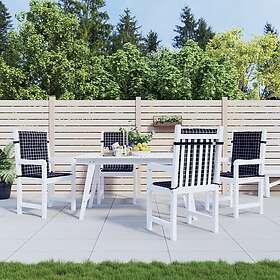 vidaXL Stolsdynor för stolar med låg rygg 4 st svartrutig tyg 361323