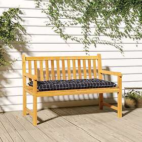 vidaXL Bänkdyna för trädgården svartrutig 100x50x7 cm oxfordtyg 361577