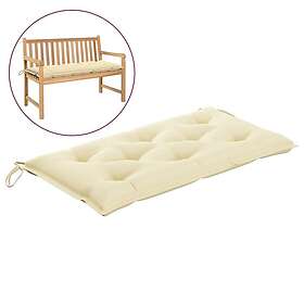 vidaXL Bänkdyna för trädgården gräddvit 110x50x7 cm oxfordtyg 316456