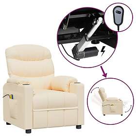 vidaXL Elektrisk massagefåtölj gräddvit tyg 3143512