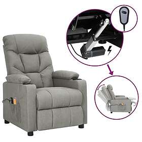 vidaXL Elektrisk massagefåtölj ljusgrå tyg 3098827