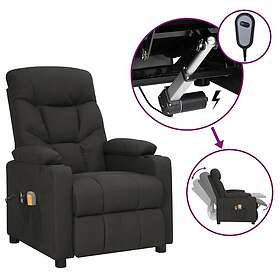 vidaXL Elektrisk massagefåtölj svart tyg 3098829