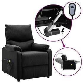 vidaXL Elektrisk massagefåtölj svart tyg 3098433