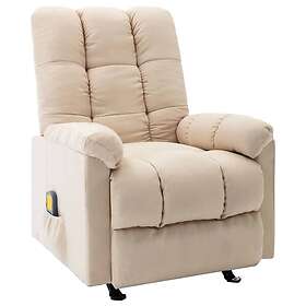 vidaXL Massagefåtölj gräddvit tyg 321419