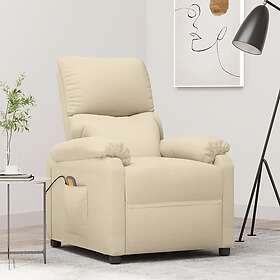 vidaXL Massagefåtölj gräddvit tyg 322455
