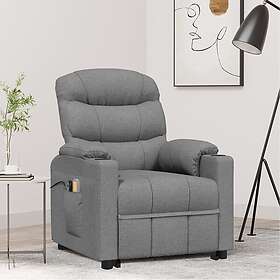 vidaXL Massagefåtölj med uppresningshjälp ljusgrå tyg 3143541