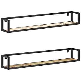 vidaXL Vägghyllor 2 st 120 cm massivt återvunnet trä 320674