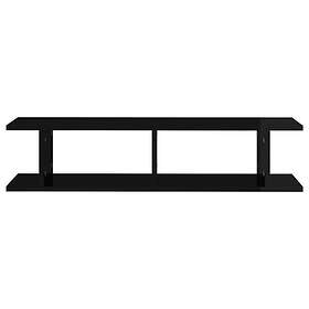 vidaXL Vägghyllor 2 st svart högglans 90x18x20 cm konstruerat trä 807203
