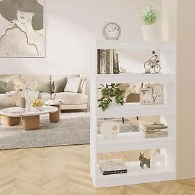 vidaXL Bokhylla/rumsavdelare vit 80x30x135 cm konstruerat trä 811709