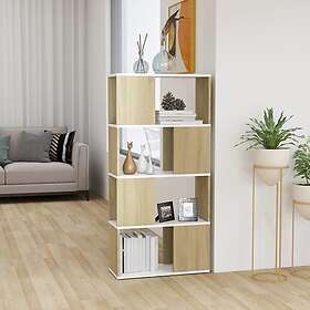 vidaXL Bokhylla Rumsavdelare vit och sonoma-ek 60x24x124,5 cm 809085