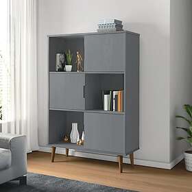 vidaXL Bokhylla MOLDE grå 90x35x133,5 cm massiv furu 350518