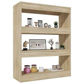 vidaXL Bokhylla/Rumsavdelare sonoma-ek 80x30x103 cm konstruerat trä 811703