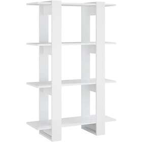 vidaXL Bokhylla/rumsavdelare vit högglans 80x30x123,5 cm 811580