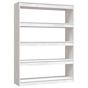 vidaXL Bokhylla/Rumsavdelare vit 100x30x135,5 cm furu 808219