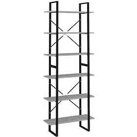vidaXL Hög bokhylla betonggrå 80x30x210 cm spånskiva 806541