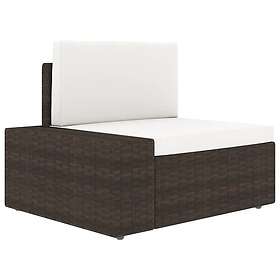 vidaXL Hörnsits till modulsoffa med höger armstöd konstrotting brun 49510