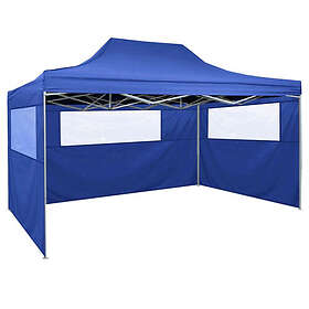 vidaXL Hopfällbart tält med 3 väggar 3x4,5 m blå 44971
