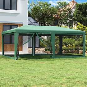 vidaXL Partytält med 6 sidoväggar i nät 6x4 m HDPE grön 319258