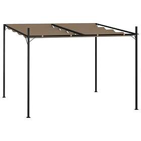 vidaXL Paviljong med infällbart tak 300x300x233 cm taupe 313627