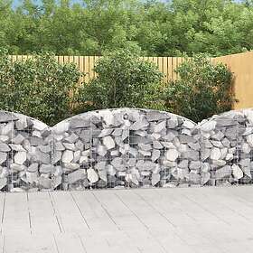 vidaXL Gabion bågformad 200x30x80/100 cm galvaniserat järn 153464