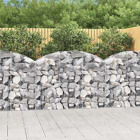 vidaXL Gabion bågformad 150x30x100/120 cm galvaniserat järn 153445