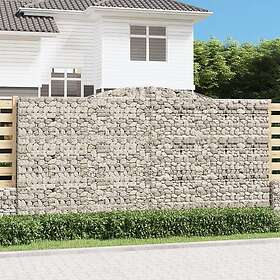 vidaXL Gabion bågformad 400x30x200/220 cm galvaniserat järn 153530