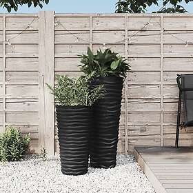 vidaXL Blomkruka avtagbar insida antracit 8/22l PP räfflad 364689