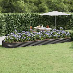 vidaXL Odlingslåda pulverlackerat stål 523x140x36 cm antracit 319046