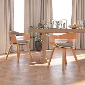 vidaXL Matstol 2 st taupe böjträ och tyg 3092382