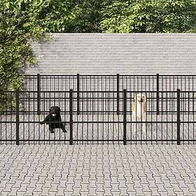 vidaXL Hundgård för utomhusbruk stål 22,58 m² 3124621