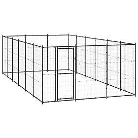 vidaXL Hundgård för utomhusbruk stål 21,78 m² 3082323