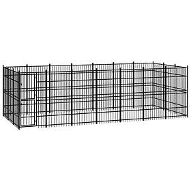 vidaXL Hundgård för utomhusbruk stål 19,35 m² 3097978
