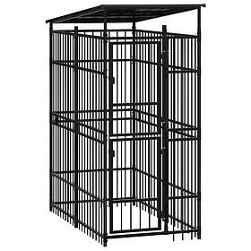 vidaXL Hundgård för utomhusbruk ståltak 1,84 m² 3097946