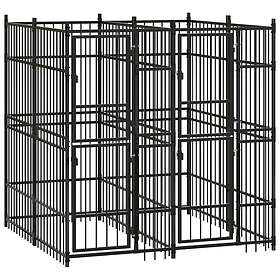 vidaXL Hundgård för utomhusbruk stål 3,69 m² 3097937