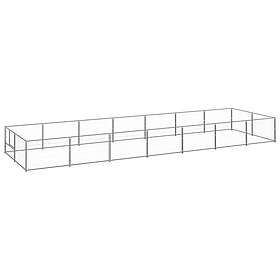 vidaXL Hundgård silver 14 m² stål 3082123