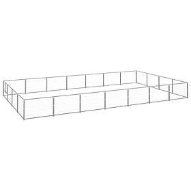 vidaXL Hundgård silver 28 m² stål 3082153
