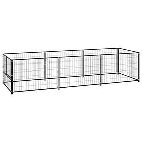 vidaXL Hundgård svart 3 m² stål 3082093