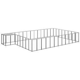 vidaXL Hundgård svart 30,25 m² stål 3082230