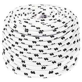 vidaXL Båtlina flätad vit 8 mm x 100 m polyester 152768