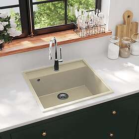 vidaXL 147063 Beige Granite Sink with Overflow