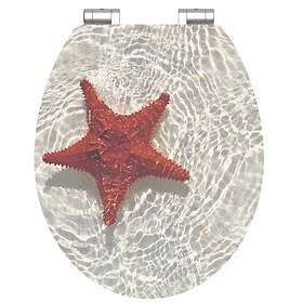 vidaXL SCHÜTTE Toiletsæde högglans med mjuk stängning RED STARFISH MDF 438755