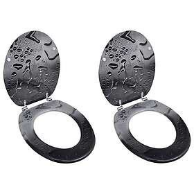 vidaXL Toalettsitsar med lock 2 st MDF vatten 275916