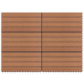 vidaXL Markplattor WPC 60x30 cm 6 st 1 m² brun 49055