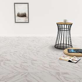 vidaXL Självhäftande PVC-golvplankor 5,11 m² Valkoinen marmor 144872